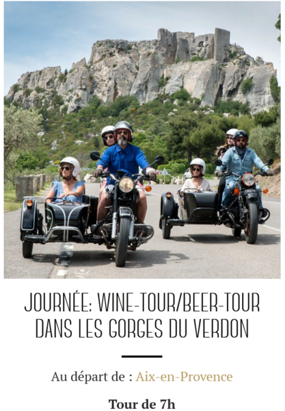 Balade en side-car - bières, vins et Gorges du Verdon (7h) - BE5