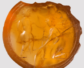 Intaille Deux amours - Cornaline 8 x 9 x 3 mm - Antiquité 1er siècle - (…)