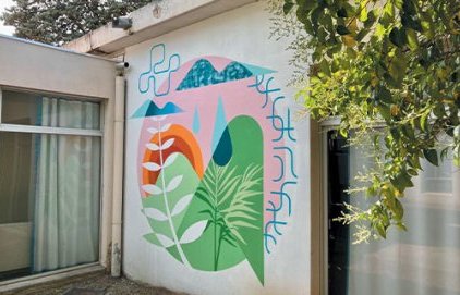 Une fresque à la maternelle d'Arbaud