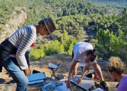 Pratique artistique en plein air à la manière de Cezanne