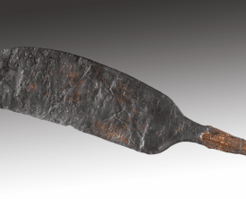 Serpe - Fer L=26.7 cm l= 5.6 cm ép= 0.3 cm - Antiquité - 18 rue des Magnans 1991