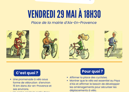 Balade à vélo pour tous, suivie d'un apéritif convivial.