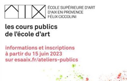 Inscriptions aux cours publics de l'école d'art