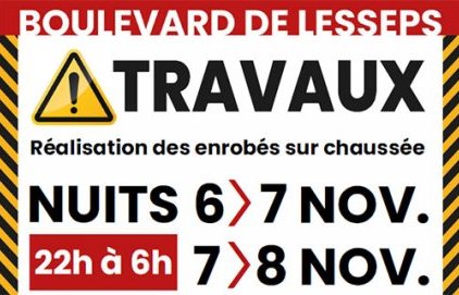 Travaux : fermeture du Boulevard de Lesseps pendant 2 nuits