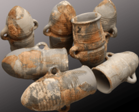 Godets de noria en céramique grise régionale, Palais Monclar, XIe-XIIe s.