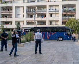 Arrivée de l'équipe de France de rugby à Aix-en-Provence