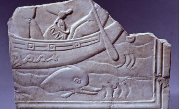 Relief à décor de pêche