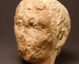 Tête masculine - Calcaire beige 24 x 15 cm - Antiquité - Le Puy (…)