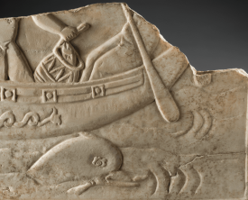 Plaque décorée - Marbre blanc 36,5 x 49 x 2,5 cm - Antiquité 1er/2ème (…)