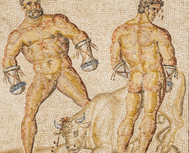 Combat de Darès et Entelle - Panneau central de la mosaïque - 3/5 rue des (…)