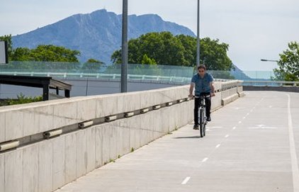 Le vélo droit devant