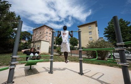 Une aire de fitness à la Pinette
