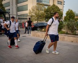 Arrivée de l'équipe de France de rugby à Aix-en-Provence