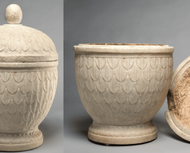 Urne cinéraire - Marbre blanc H=53 cm Diam=35 cm - Antiquité Ier siècle ap. (…)