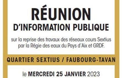Réunion d'information publique - Quartier Sextius / Faubourg - (...)