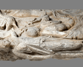 Sarcophage dit de Léda - Marbre blanc 56 x 140 x 12 cm - Antiquité 100/150 (…)