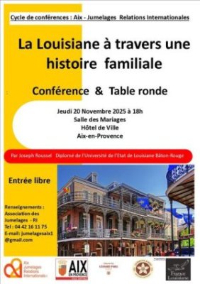 Conférence & Table ronde La Louisiane à travers une histoire familiale