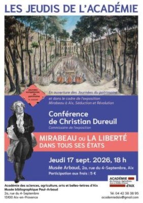 Conférence - Mirabeau ou la liberté dans tous ses états