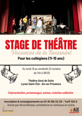Stage de Théâtre Collégiens au théâtre Ainsi de Suite
