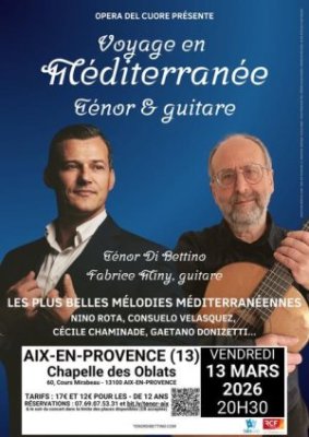 "Voyage en Méditerranée : Ténor et guitare" par le Ténor Di Bettino et Fabrice Miny